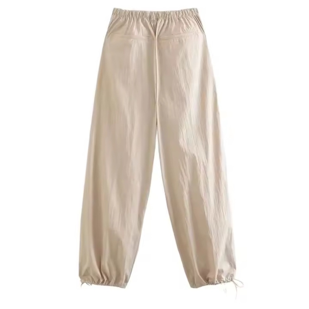 Beige Drawstring Jogging Pants - image 2
